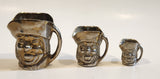 Vintage Toby Mugs Metal Miniature Set of 3 Different Sizes