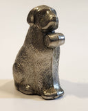 Vintage St. Bernard Dog Shaped Metal Hand Bell