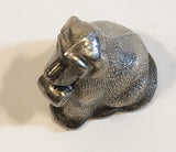 Vintage St. Bernard Dog Shaped Metal Hand Bell