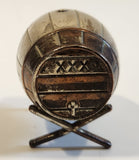 Vintage Miniature Dollhouse Sized 2" Long Metal Beer Keg Barrel