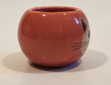 Brown Kitty Cat Small Miniature Pink Ceramic Planter Bowl Succulent Pot