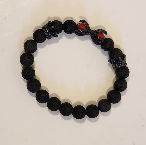 Volcanic Rock Lava Royal Crown Bracelet