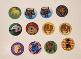 Mixed Dog and Wolf Pogs Caps Lot of 12