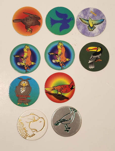 Mixed Birds Pogs Caps Lot of 10