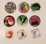 Mixed Yin Yang Pogs Caps Lot of 9