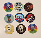 Mixed Skulls Pogs Caps Lot of 9