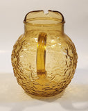 Vintage Anchor Hocking Bubble Texture Yellow Brown Amber Glass 8 1/2" Tall Pitcher Jug
