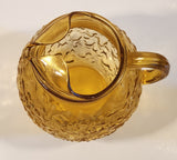 Vintage Anchor Hocking Bubble Texture Yellow Brown Amber Glass 8 1/2" Tall Pitcher Jug