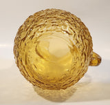 Vintage Anchor Hocking Bubble Texture Yellow Brown Amber Glass 8 1/2" Tall Pitcher Jug