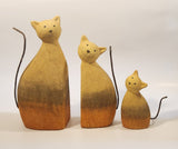 Cat Family of 3 Terracotta Figurines