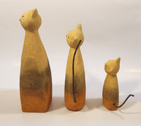 Cat Family of 3 Terracotta Figurines