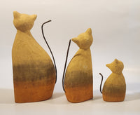 Cat Family of 3 Terracotta Figurines