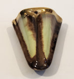 Germany 319 Glazed Pottery Brown and Gold Tone Wall Pocket Vase
