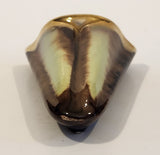 Germany 319 Glazed Pottery Brown and Gold Tone Wall Pocket Vase