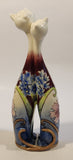 Vintage CR Long Neck Cats 10 1/4" Tall Hand Painted Porcelain Bud Vase