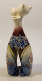 Vintage CR Long Neck Cats 10 1/4" Tall Hand Painted Porcelain Bud Vase