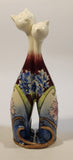 Vintage CR Long Neck Cats 10 1/4" Tall Hand Painted Porcelain Bud Vase