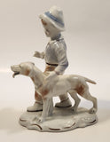 Vintage Crown Regent Boy with Dog 8" Tall Porcelain Figurine