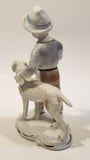 Vintage Crown Regent Boy with Dog 8" Tall Porcelain Figurine