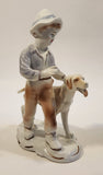 Vintage Crown Regent Boy with Dog 8" Tall Porcelain Figurine