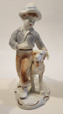 Vintage Crown Regent Boy with Dog 8" Tall Porcelain Figurine