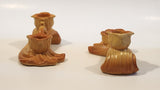 Vintage Weller Orange and Yellow Tone Candle Stick Holder Chalkware Set of 2
