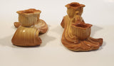Vintage Weller Orange and Yellow Tone Candle Stick Holder Chalkware Set of 2