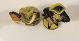 Rare Vintage MCM Devonware Victorian Man and Woman Green 7 1/2" and 7 3/4" Chalkware Figurines Set of 2