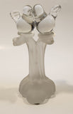 Silvestri Clear Art Glass Kissing Love Birds on Small Frosted Glass Branch Trunk 5 3/4" Sculpture