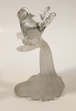 Silvestri Clear Art Glass Kissing Love Birds on Small Frosted Glass Branch Trunk 5 3/4" Sculpture