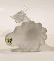 Silvestri Clear Art Glass Kissing Love Birds on Small Frosted Glass Branch Trunk 5 3/4" Sculpture