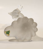 Silvestri Clear Art Glass Kissing Love Birds on Small Frosted Glass Branch Trunk 5 3/4" Sculpture