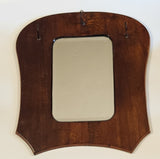 Antique Wood Wall Mirror and Three Brushes Clothes Grooming Set