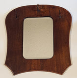Antique Wood Wall Mirror and Three Brushes Clothes Grooming Set