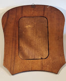 Antique Wood Wall Mirror and Three Brushes Clothes Grooming Set