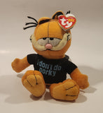 2007 Ty Beanie Babies Paws Garfield  'i don't do perky' 9" Tall Toy Plush Stuffed Character with Tags