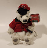 1990s Coca Cola Bean Bag Collection Polar Bear Red and Black Hat 6" Tall Toy Stuffed Plush Mascot with Tags