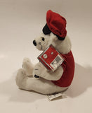1990s Coca Cola Bean Bag Collection Polar Bear Red and Black Hat 6" Tall Toy Stuffed Plush Mascot with Tags