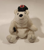 1997 Coca Cola Polar Bear with Green Cap Holding a Bottle 6" Tall Stuff Animal Character Bean Bag Plush No Tags
