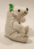 Coca Cola Polar Bear with Green Bow 6" Tall Toy Stuffed Plush Mascot No Tags
