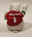 Coca Cola Polar Bear with Red Jersey 6" Tall Toy Stuffed Plush Mascot No Tags