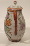 Antique Suzuki Japan Hand Painted Flower Decor 6 1/4" Tall Porcelain Teapot