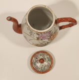 Antique Suzuki Japan Hand Painted Flower Decor 6 1/4" Tall Porcelain Teapot
