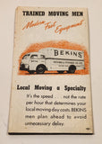 Vintage Map of Vancouver Burnaby New Westminster British Columbia Compliments of Bekins Moving & Storage Co. Ltd.