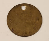 Antique Gulf Supreme Motor Oil B S.A.E. 40 Brass Metal Fuel Tag 2"