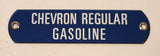 Vintage Chevron Regular Gasoline Porcelain Enamel Metal Gas Pump Fuel Tag Sign