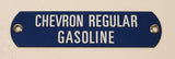 Vintage Chevron Regular Gasoline Porcelain Enamel Metal Gas Pump Fuel Tag Sign