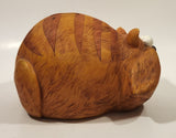 Vintage Paola Chiari Orange Tabby Cat Shaped Heavy Resin Coin Bank