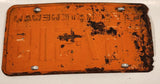 Vintage 1963 Saskatchewan Black Lettering Orange Vehicle License Plate Metal Tag 67 515