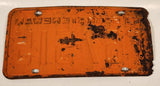 Vintage 1963 Saskatchewan Black Lettering Orange Vehicle License Plate Metal Tag 67 515